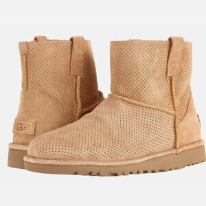 Like New UGG Classic Tan Suede Unlined Mini Perf Boots
